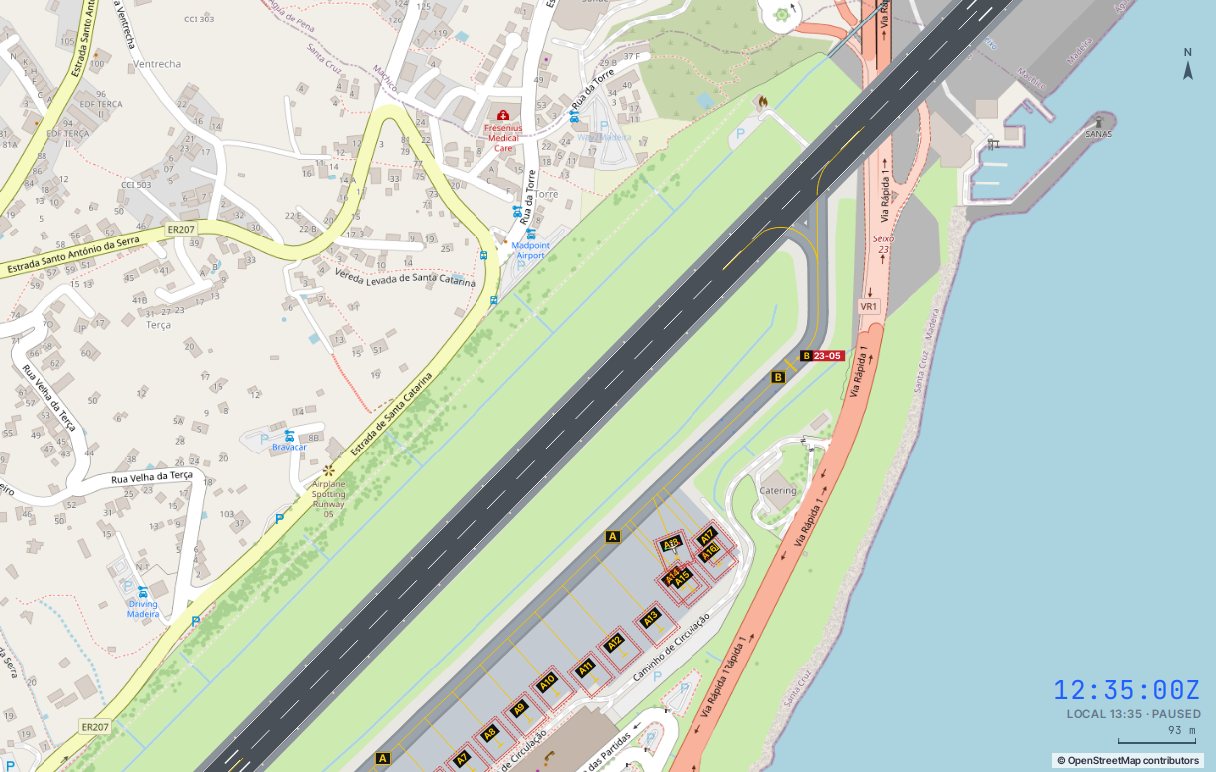 Madeira runway in the simulator